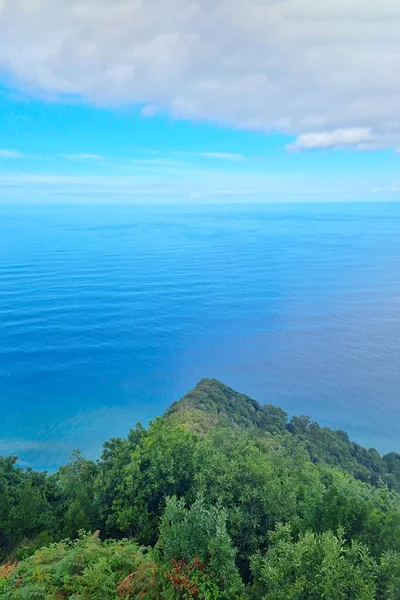 Vista Desde Arriba Ladera Verde Isla Océano Atlántico — Foto de Stock