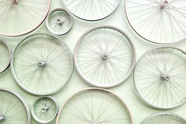 Bisiklet tekerli duvar, arka plan, spor modern
