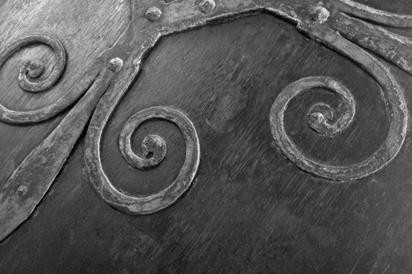 Черно Белая Фотография Текстуры Старой Металлической Двери — стоковое фото