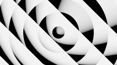 Soyut siyah beyaz arka plan. 3 boyutlu görüntüleme. Döngü