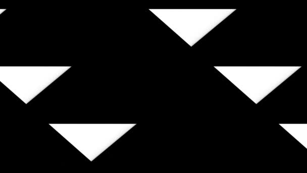 黒の背景に白い三角形の形 3Dレンダリング — ストック動画