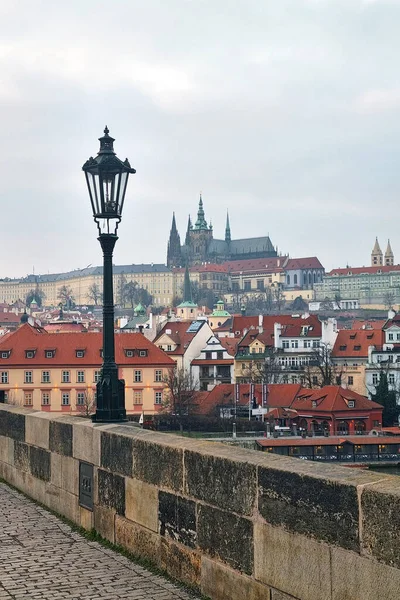 Prag Tschechien Februar 2023 Blick Von Der Karlsbrücke Prag — Stockfoto