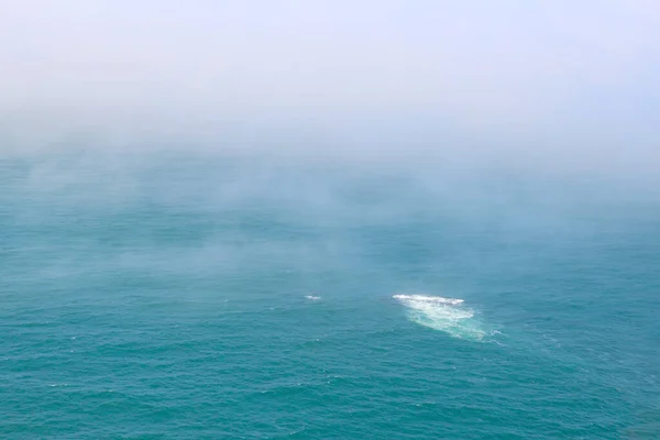 Vue Une Hauteur Des Vagues Océan Pacifique Nuages Brumeux — Photo