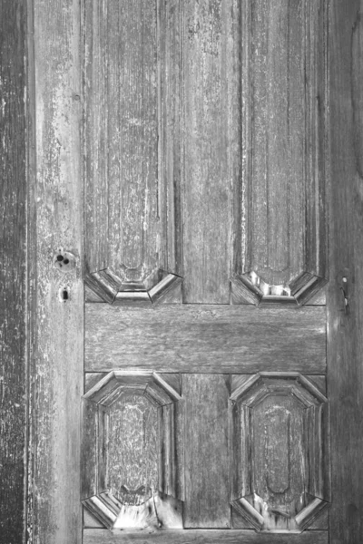 Старая Деревянная Дверь Черно Белое Фото — стоковое фото
