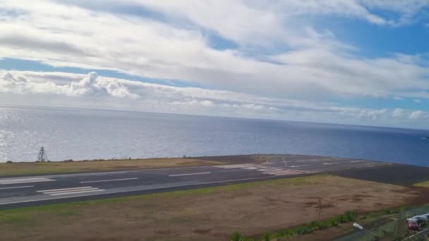Funchal Portugalsko Listopadu 2022 Přistání Letadla Ostrově Madeira — Stock video