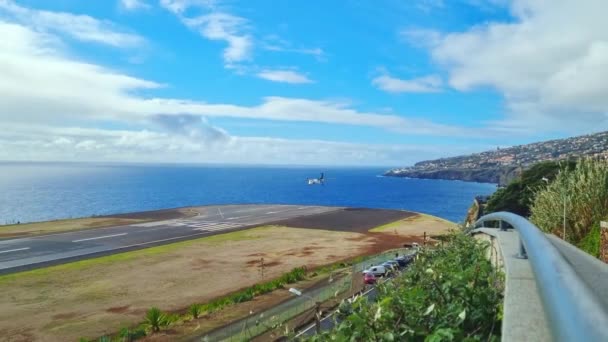 Funchal Portugalsko Listopadu 2022 Přistání Letadla Letišti Funchal Madeira — Stock video