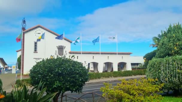 Madeira Portugalsko Listopadu 2022 Portugalská Vlajka Vlaje Ostrově Madeira — Stock video