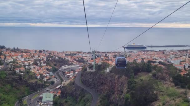 Funchal Portugal Novembro 2022 Vista Cidade Com Teleférico — Vídeo de Stock