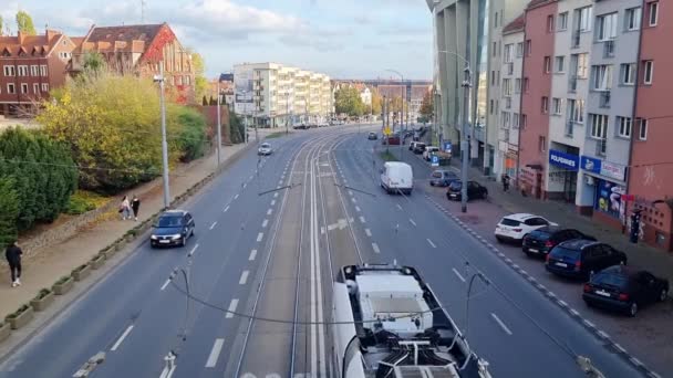 Štětín Polsko Října 2022 Městská Doprava — Stock video