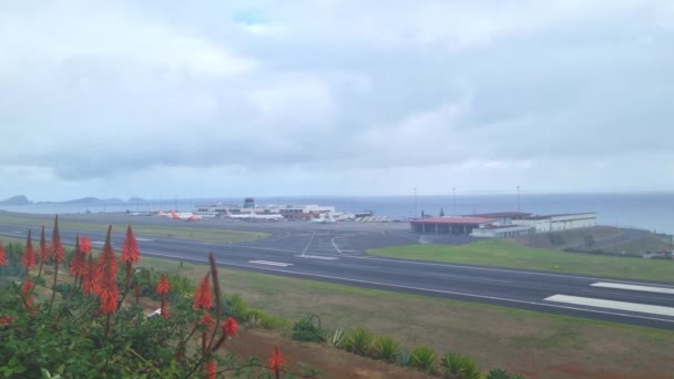 Funchal Portugalsko Listopadu 2022 Pohled Letiště Ostrově Madeira — Stock video