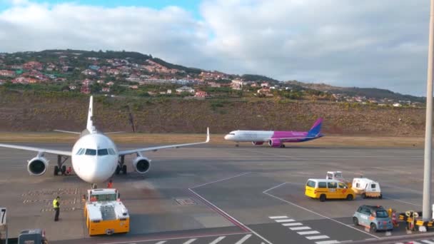 Funchal Madère Portugal Novembre 2022 Avion Rend Aux Aéroports Pour — Video
