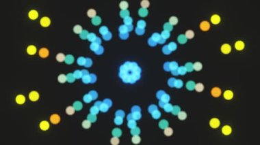 Uzayda değişen ışıklar ile soyut arkaplan döngüsü