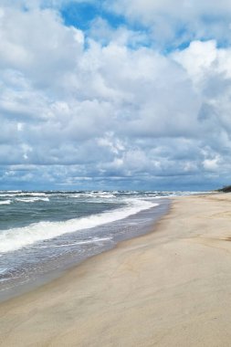 Güneşli bir günde Güzel Baltık Denizi kıyıları