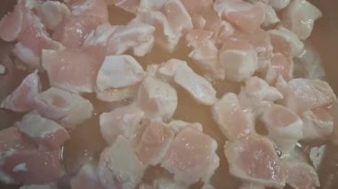 Taze Çiğ Tavuk Parçaları Pişirmeye Hazırlanıyor - Mutfak Malzemeleri Kavramı