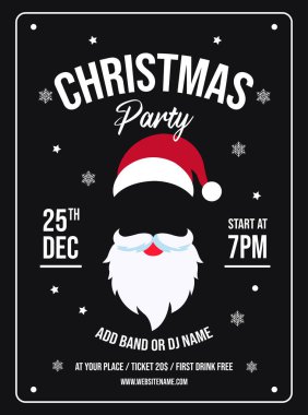 Noel partisi poster ilanı sosyal medya post tasarımı