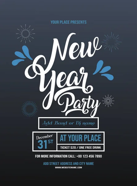 stock vector New year party celebration poster flyer or social media post design