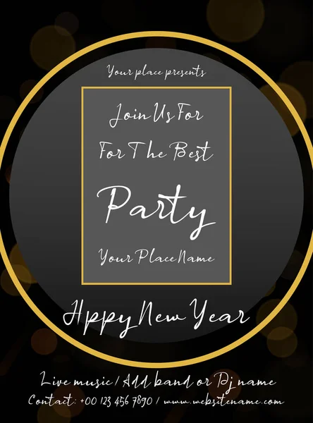 Happy New Year Celebration Party Flyer Poster Social Media Post — Stock Vector