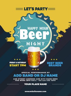 Mutlu saat partisi afişi sosyal medya şablon tasarımı