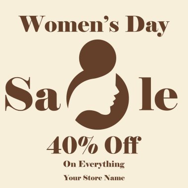 Women's day sale flyer poster social media post design