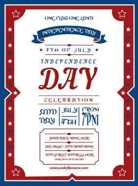 Bağımsızlık Günü partisi poster broşürü sosyal medya post tasarımı