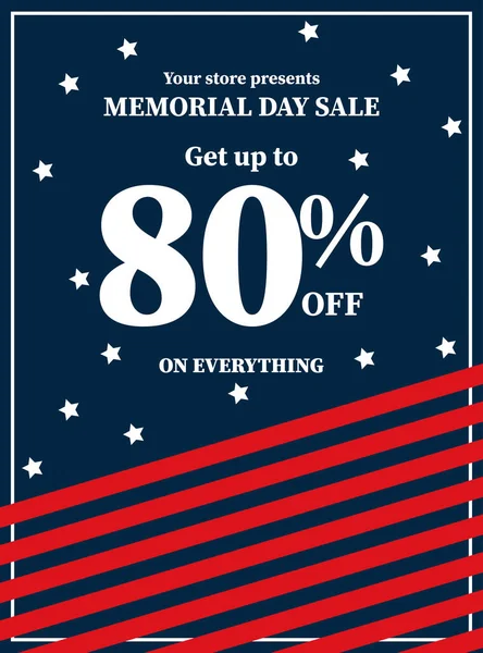 Memorial Day Sale Flyer Poster Social Media Post Design — Image vectorielle