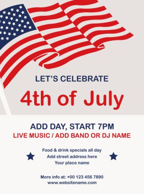 4 Temmuz kutlamaları afiş afişi sosyal medya post tasarımı