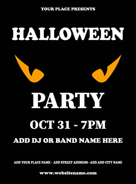 Halloween Děsivé Party Plakát Leták Sociální Média Post Design — Stockový vektor