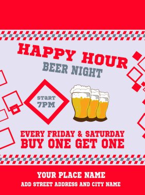 happy hour poster ilanı veya sosyal medya postası tasarımı