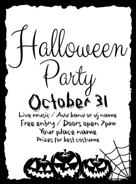 Halloween Night Party Leták Plakát Sociální Média Post Design — Stockový vektor
