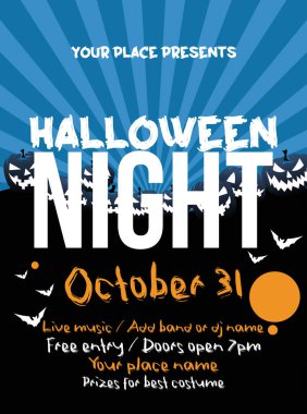 Cadılar Bayramı kutlama broşürü poster sosyal medya post tasarımı