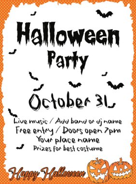 Cadılar Bayramı partisi afiş afişi sosyal medya post tasarımı