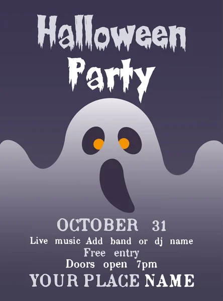 Halloween Party Leták Plakát Nebo Sociální Média Post Design — Stockový vektor