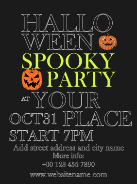 Cadılar Bayramı hayaleti parti poster broşürü sosyal medya post tasarımı