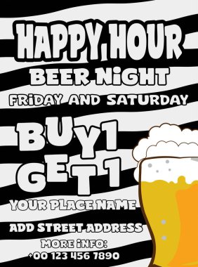 İndirimli bira partisi afişi veya sosyal medya postası tasarımı