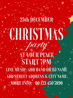 Noel partisi ilanı ya da sosyal medya postası tasarımı