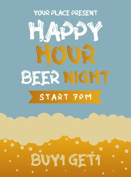 stock vector Happy hour beer night flyer poster social media  post design