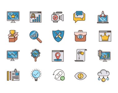 SEO ve web optimizasyonu simgeler