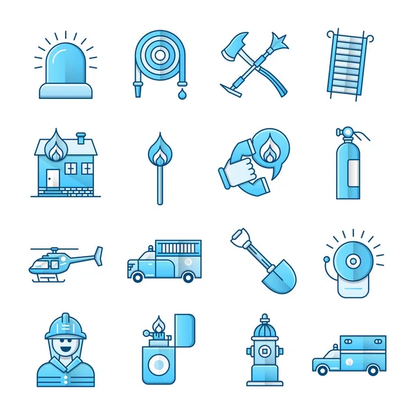 stock vector Firefighter and Fire department icons