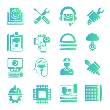 Mühendislik vector Icons set