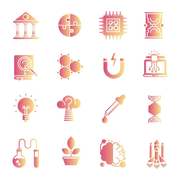 Science Vector Icons Set — Stock Vector