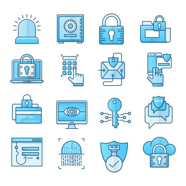 Güvenlik vector Icons set