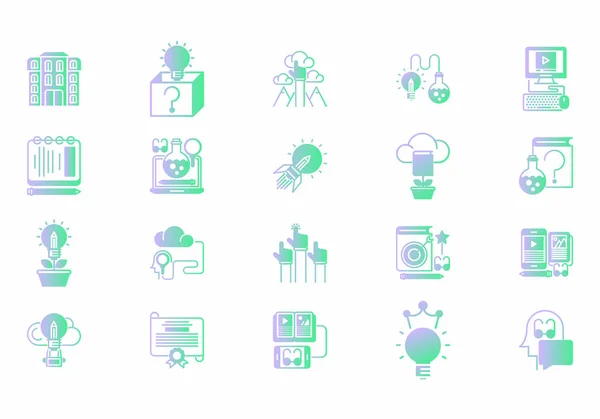 Knowledge Education Icons Set — Stock Vector