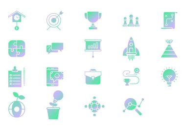 Strateji vektör simgeleri ayarlandı