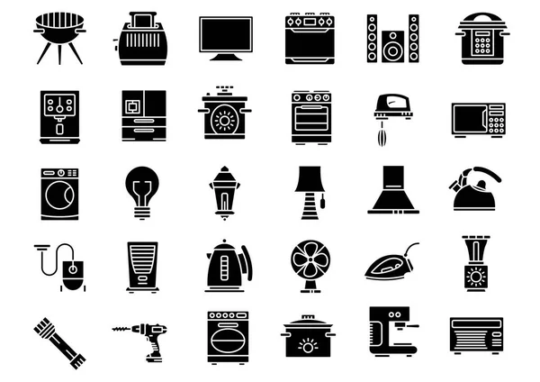 Household Devices Appliance Icons Set — Stock Vector