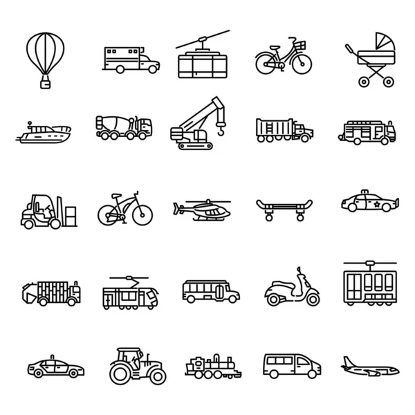Transportation Vector Icons Set — Stock Vector