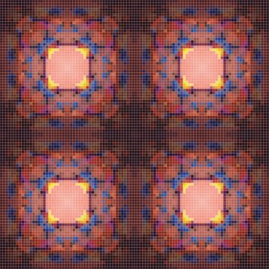 Pixel mosaic seamless pattern design, Repeat textile design. Fabric print
