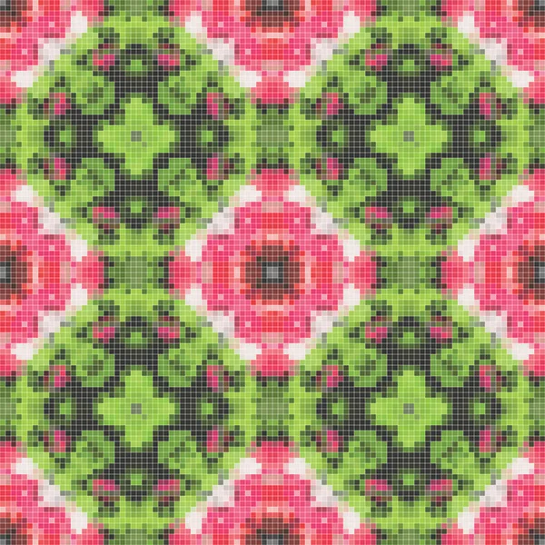 Pixel mosaic seamless pattern design, Repeat textile design. Fabric print