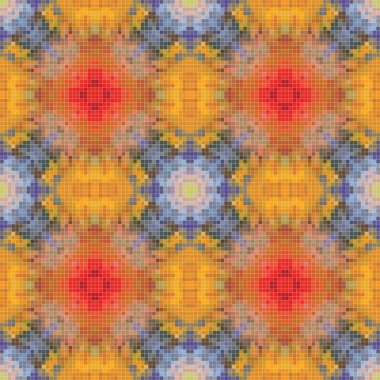 Mediterranean mosaic seamless pattern design, Repeat textile design, Surface design.