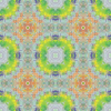 Mediterranean mosaic seamless pattern design, Repeat textile design, Surface design.