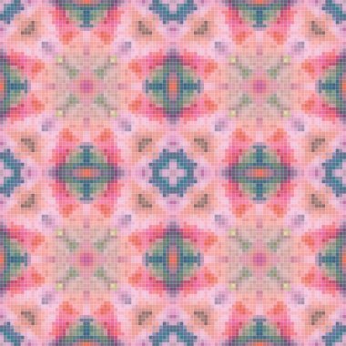 Mediterranean mosaic seamless pattern design, Repeat textile design, Surface design.